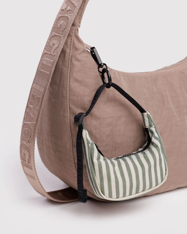 Baggu - Crescent Bag Charm Sage Stripe
