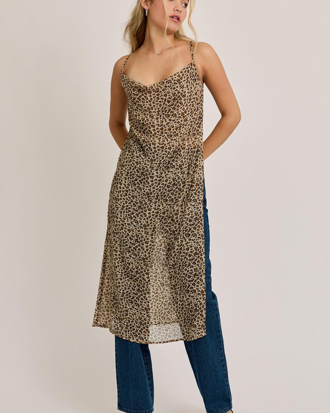 Roar & Repeat Leopard Mesh Dress