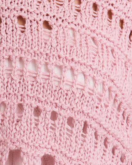 Pretty in Purl Crochet Sweater – Blush Pink