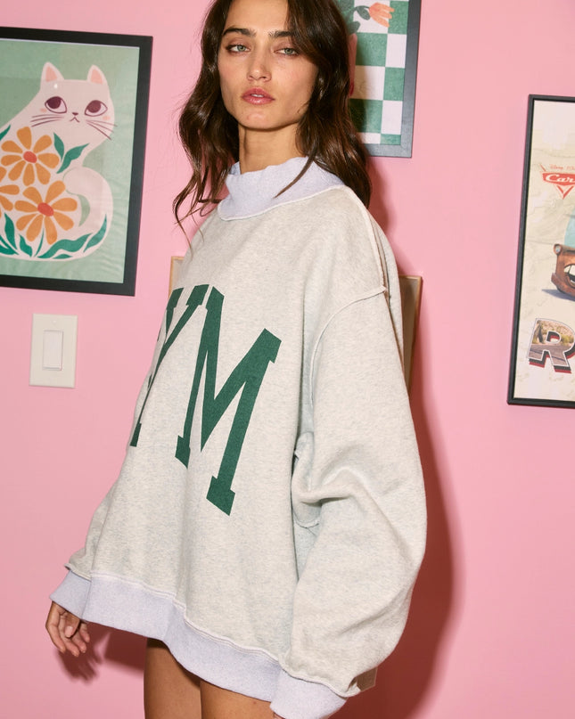 Mockneck oversized sweatshirt styled casually