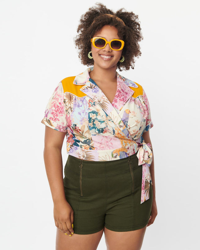 botanical beauty wrap top