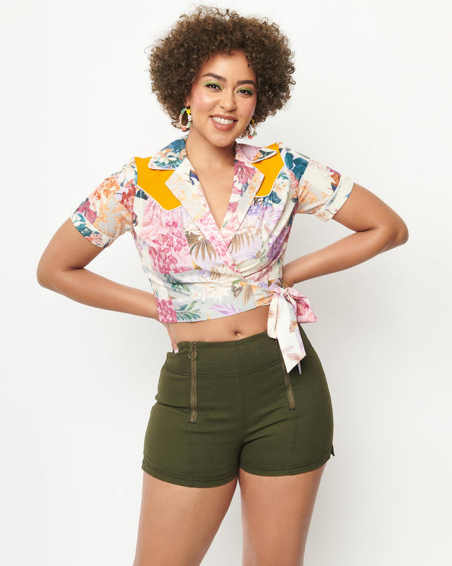botanical beauty wrap top