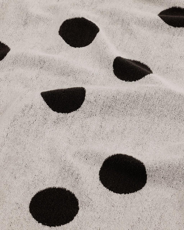 BAGGU Bath Towel - Cream and Black Polka Dot