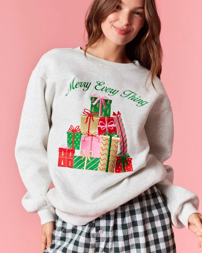 Merry Everything Embroidered Sweatshirt