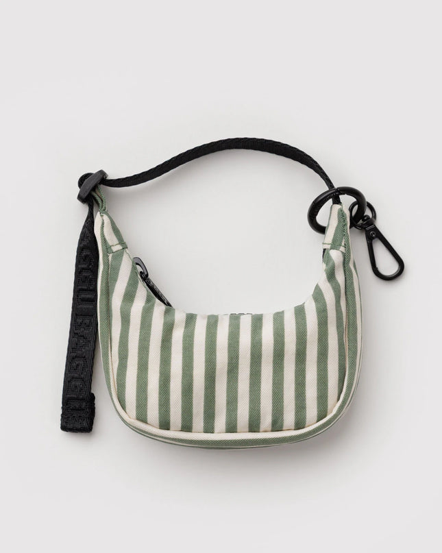 Baggu - Crescent Bag Charm Sage Stripe