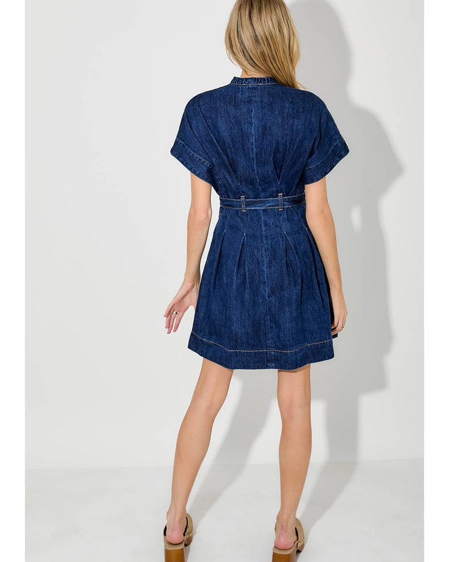 Indigo Eyes Belted Denim Mini Dress