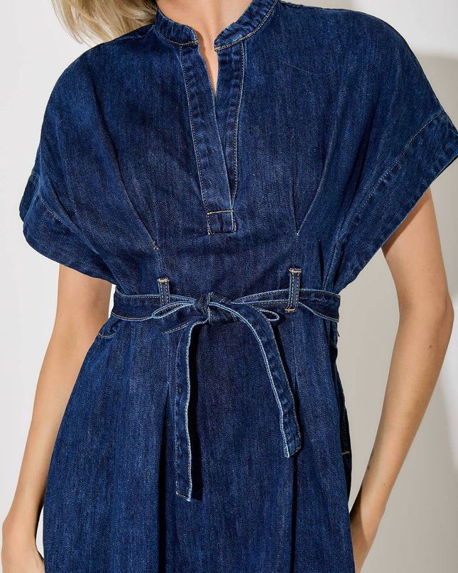 Indigo Eyes Belted Denim Mini Dress