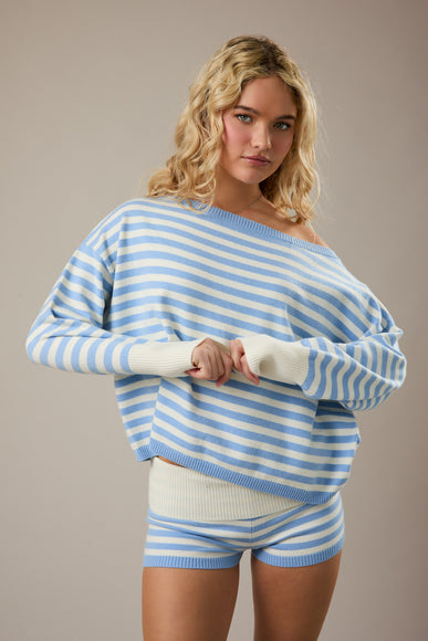 Seaside Stroll Off-Shoulder Sweater