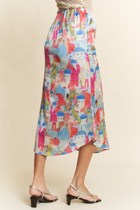 Postcards from Santorini Skirt