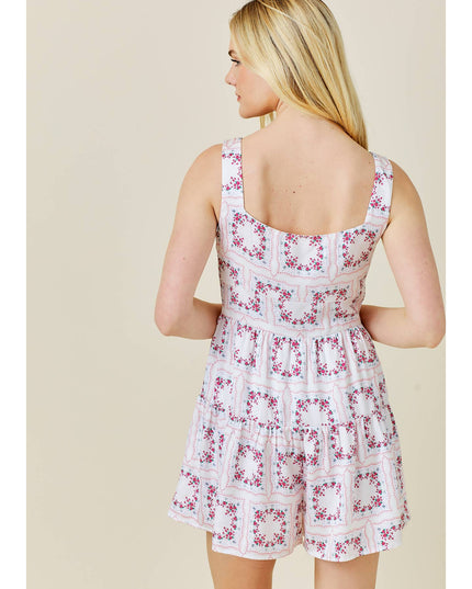 Riviera Satin Printed Romper