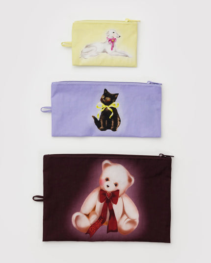 Baggu Flat Pouch Set - Fancy Animals