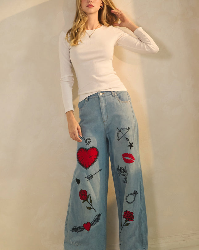 Writing's On the Wall Graffiti Denim Jeans