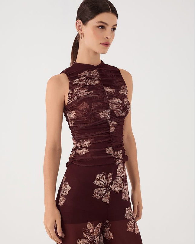 Rio Nights Ruched Floral Top