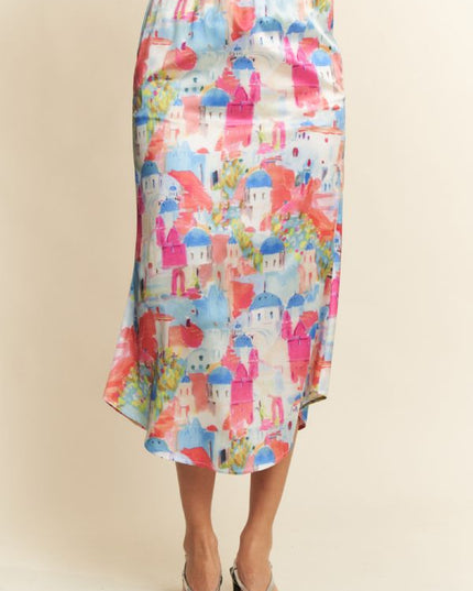 Postcards from Santorini Skirt
