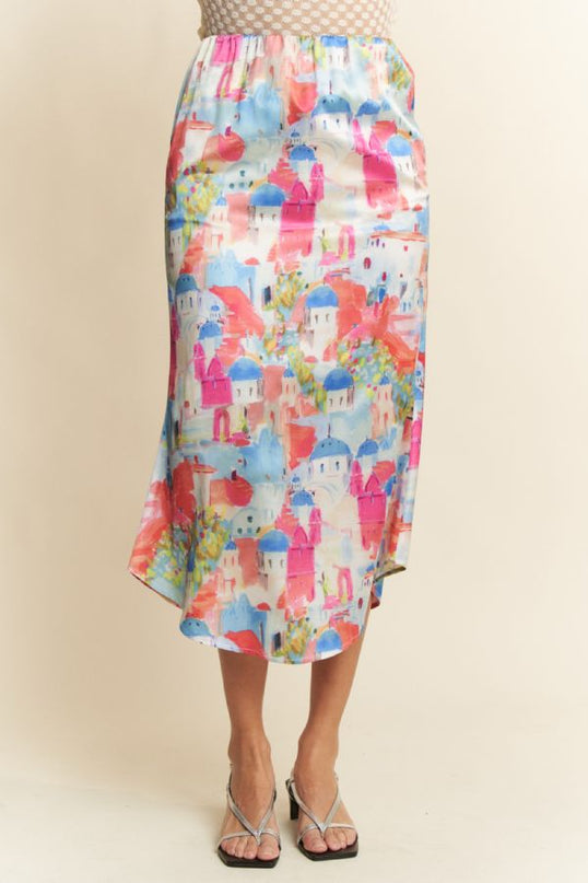 Postcards from Santorini Skirt
