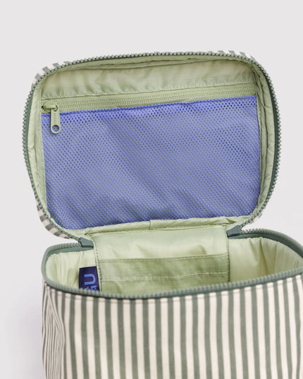 Baggu Large Cosmetic Case - Sage Stripe