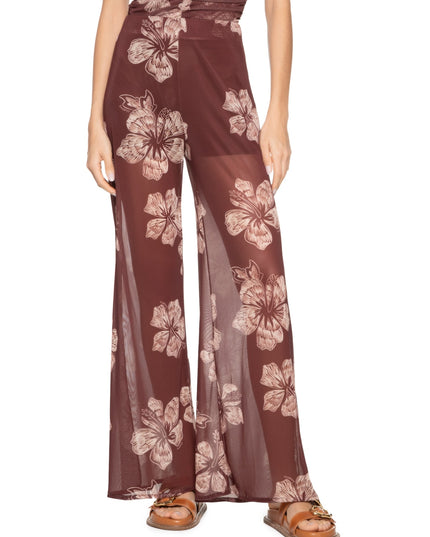 Rio Nights Sheer Floral Wide-Leg Pants
