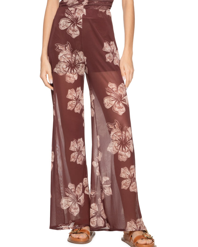Rio Nights Sheer Floral Wide-Leg Pants