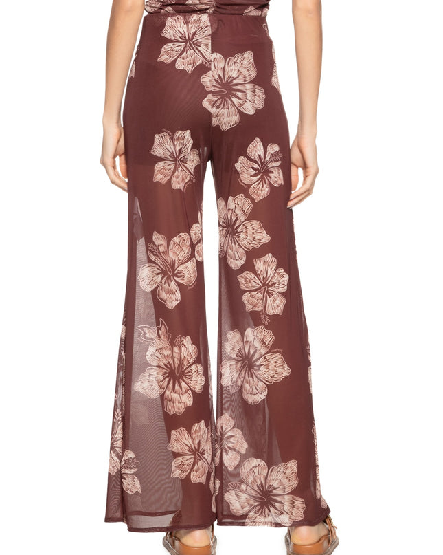 Rio Nights Sheer Floral Wide-Leg Pants