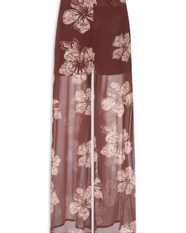 Rio Nights Sheer Floral Wide-Leg Pants