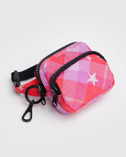 Baggu Fanny Pack Charm - Pink Star Plaid
