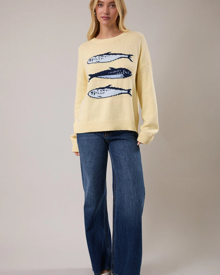 Sardine Queen Pullover Knit Sweater