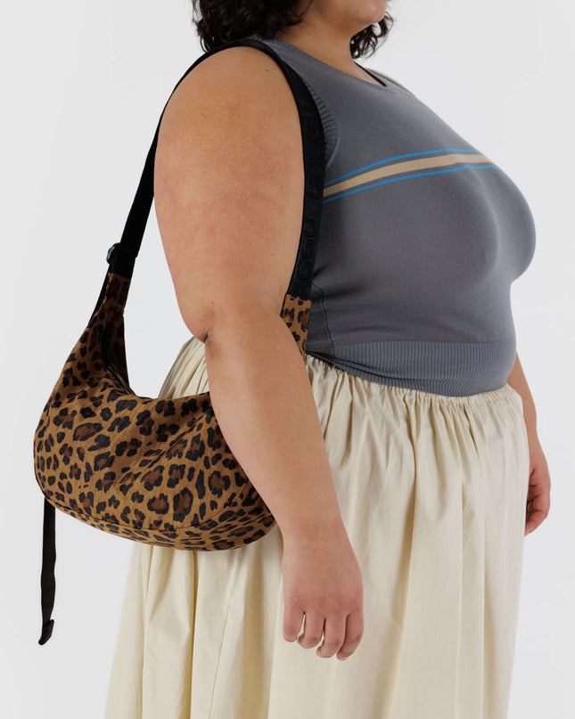 Baggu Medium Nylon Crescent Bag - Leopard