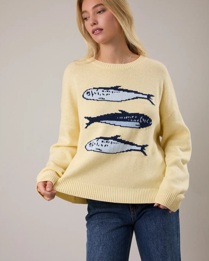 Sardine Queen Pullover Knit Sweater