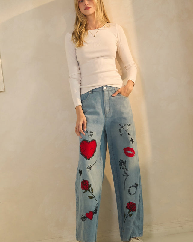 Writing's On the Wall Graffiti Denim Jeans