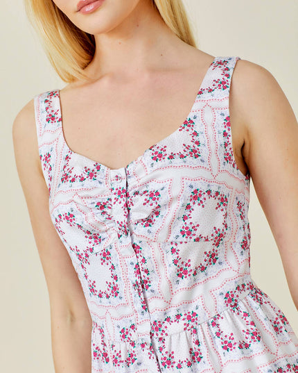 Riviera Satin Printed Romper