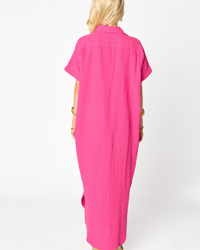 Carmen Cover Up Caftan Maxi Dress - Hot Pink - BuddyLove