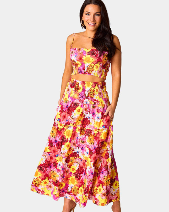 Tamra Smocked Two-Piece Set - Sunshine- BuddyLove
