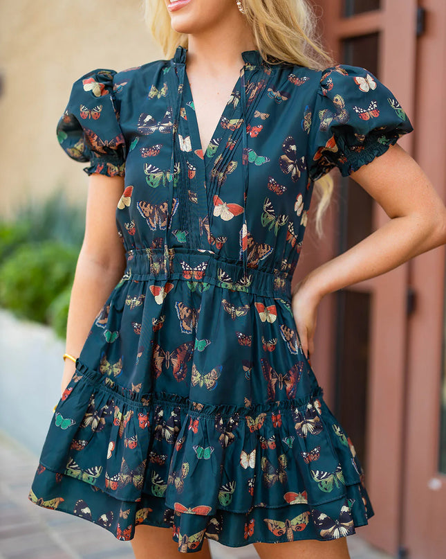 BuddyLove Clementine Elastic Waist Mini Dress- Dragonfly