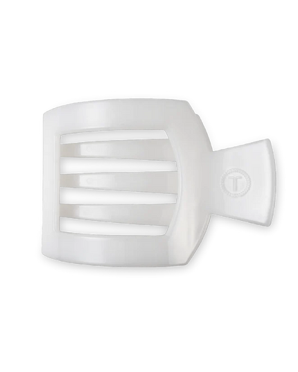 Coconut White Flat Square Hair Clip- Teleties