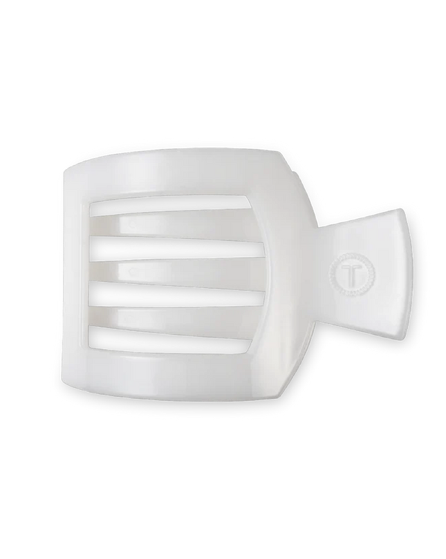 Coconut White Flat Square Hair Clip- Teleties