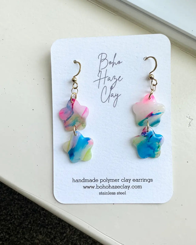 Double Star Color Splash Dangles