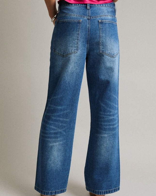 Tell Me About It, Studded Wide-Leg Jeans