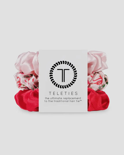 Teleties- Blushmas Large Silk Scrunchies