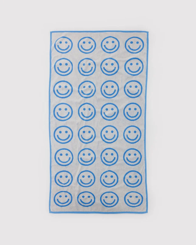 BAGGU Bath Towel- Sky Blue Happy