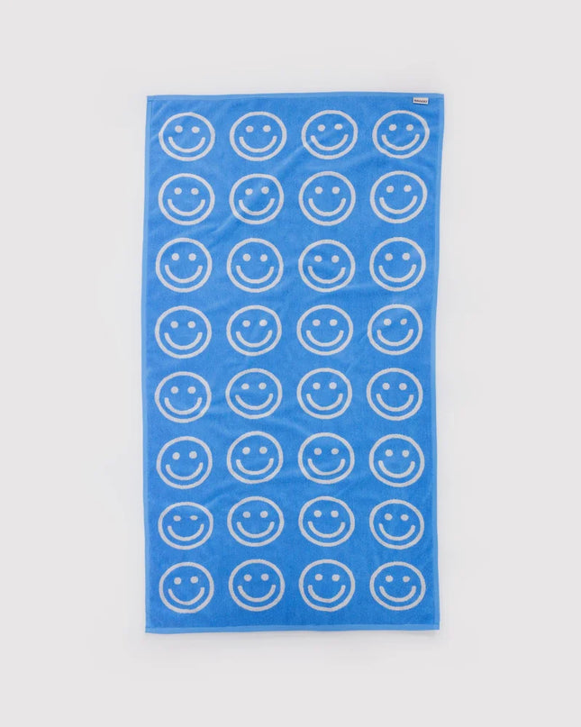 BAGGU Bath Towel- Sky Blue Happy