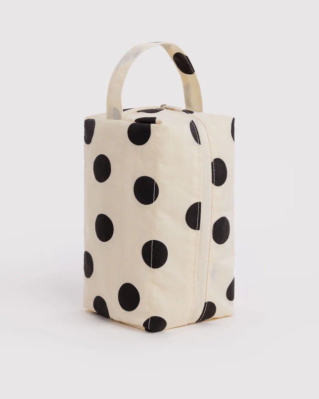 BAGGU Dopp Kit - Cream and Black Polka Dot