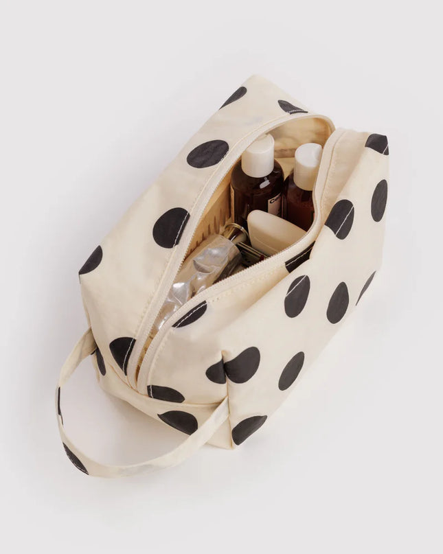 BAGGU Dopp Kit - Cream and Black Polka Dot