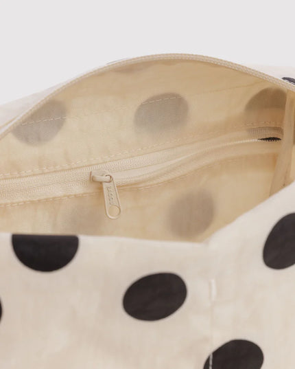 BAGGU Dopp Kit - Cream and Black Polka Dot