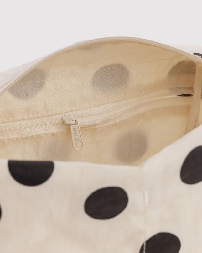 BAGGU Dopp Kit - Cream and Black Polka Dot