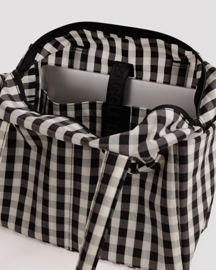 BAGGU EVERYDAY CLOUD BAG - BLACK AND CREAM GINGHAM