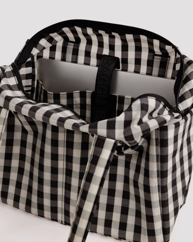 BAGGU EVERYDAY CLOUD BAG - BLACK AND CREAM GINGHAM