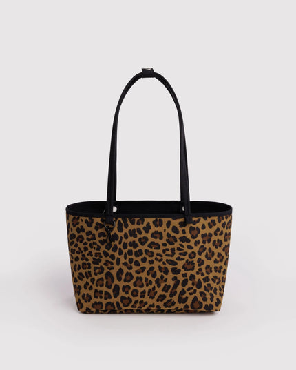 BAGGU MEDIUM NYLON REVERSIBLE TOTE - LEOPARD MIX