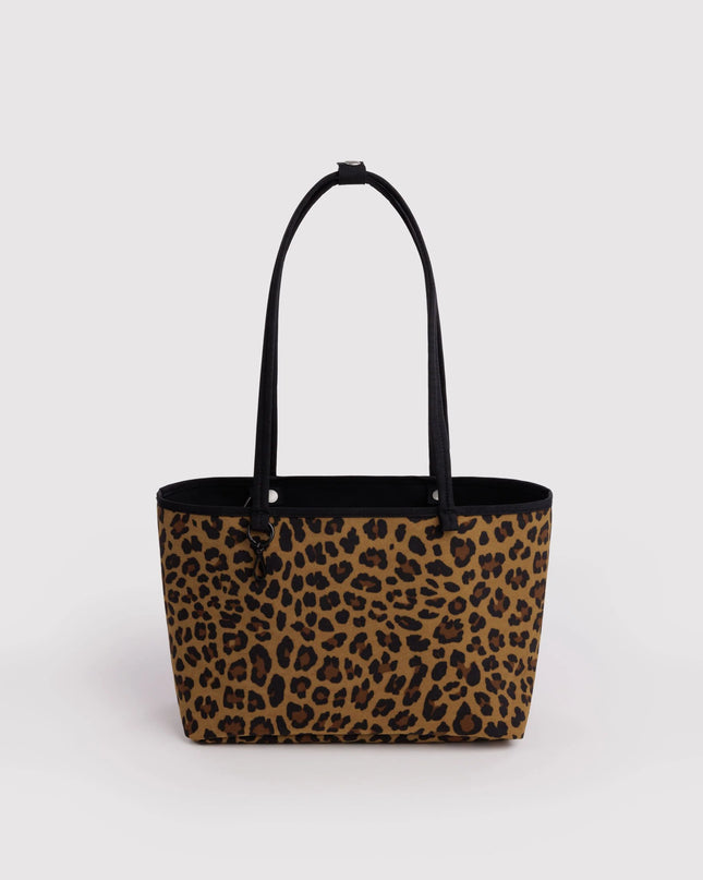 BAGGU MEDIUM NYLON REVERSIBLE TOTE - LEOPARD MIX