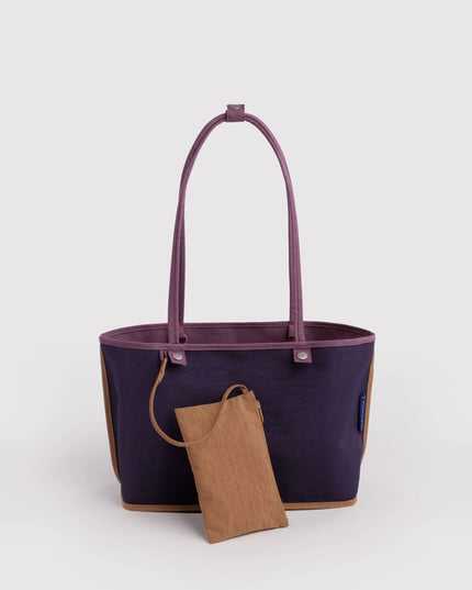 BAGGU MEDIUM NYLON REVERSIBLE TOTE - PLUM MIX