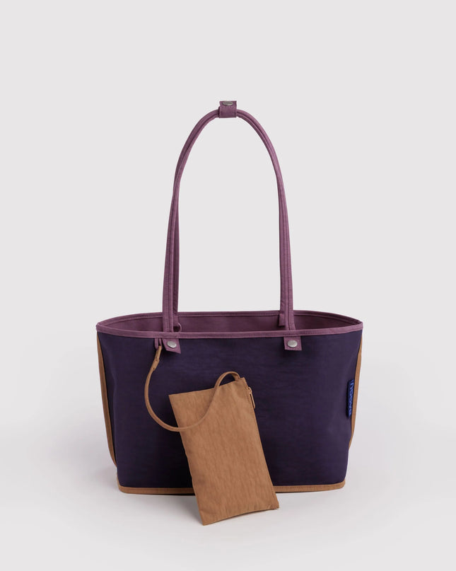 BAGGU MEDIUM NYLON REVERSIBLE TOTE - PLUM MIX